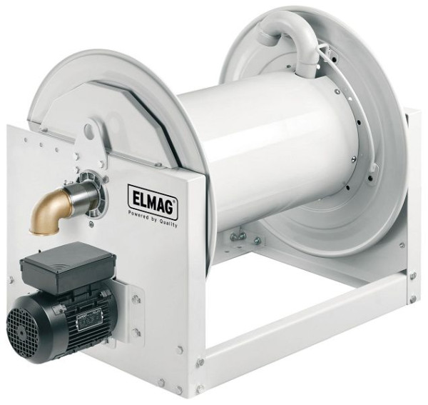 Enrouleur de tuyau industriel ELMAG série 700 / L 690, entraînement électrique 230V pour air, eau, diesel, 20 bar, 43619