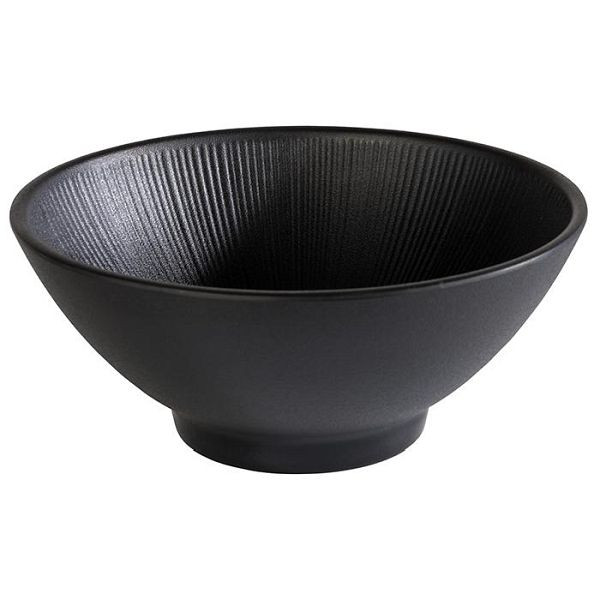 Bol APS -NERO-, Ø 19 cm, hauteur : 8 cm, mélamine, noir, 0,9 litre, 85070