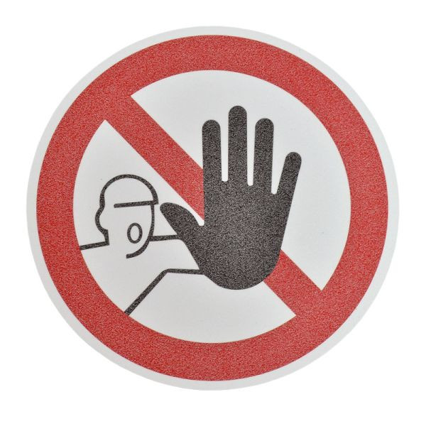 m2 revêtement anti-dérapant marquage au sol symbole "Interdit aux personnes non autorisées" cercle 400mm, MBMK006400
