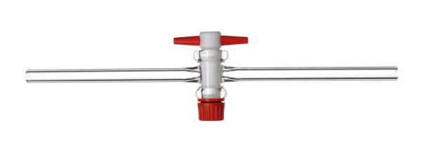 Robinet de raccordement à une voie Rettberg, bouchon PTFE NS 29/10,0 mm alésage, 134501310