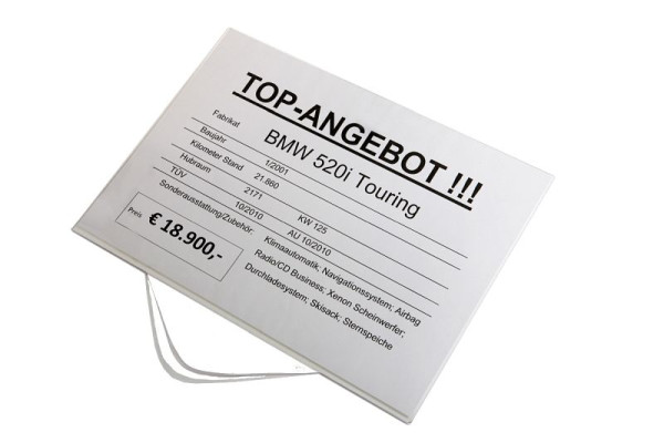 Plaques de vente Eichner, transparentes, format : DIN A4 paysage, UE : 5 pièces, 9219-00133