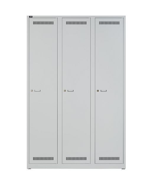 Armoire Bisley LIGHT 3 compartiments 400, gris clair, GL12T1245