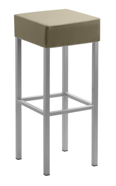 Tabouret Mayer Sitzmöbel , structure argent nacré, assise rembourrée, hauteur d'assise 81 cm, taupe, 1123_08_30484