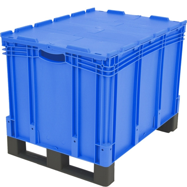 BITO Euro bac gerbable XL couvercle/skid /XLD86521DKufe 800x600x520 bleu, couvercle double fond skid, C0292-0061