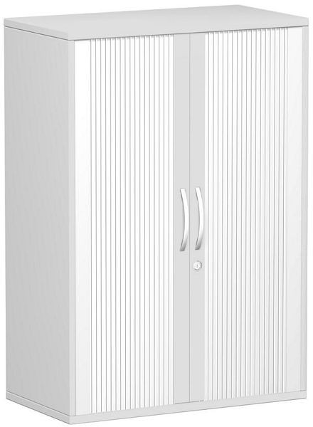 geramöbel panneau supérieur d'armoire à volets roulants 25 mm, avec pieds, verrouillable, 800x425x1182, argent/gris clair, S-383110-SL