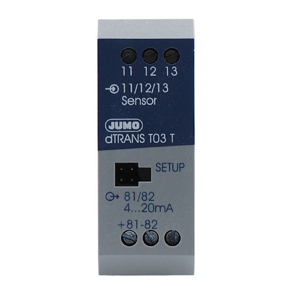 Transmetteur JUMO 3 fils pour montage en tête de raccordement forme B, 0 à 100°C, Pt 100 dl, 0 à 10 V, 24 V, 00438517