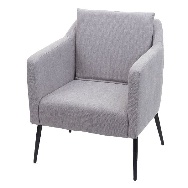 Chaise longue Mendler HWC-H93a, fauteuil, chaise cocktail, chaise de relaxation, tissu/textile gris clair, 74711
