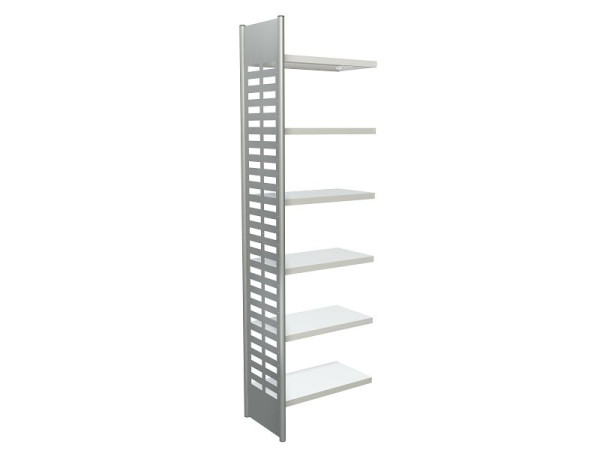 Étagère design Kerkmann M2, L 750 x P 400 x H 2600 mm, aluminium argent/gris clair, 51586211