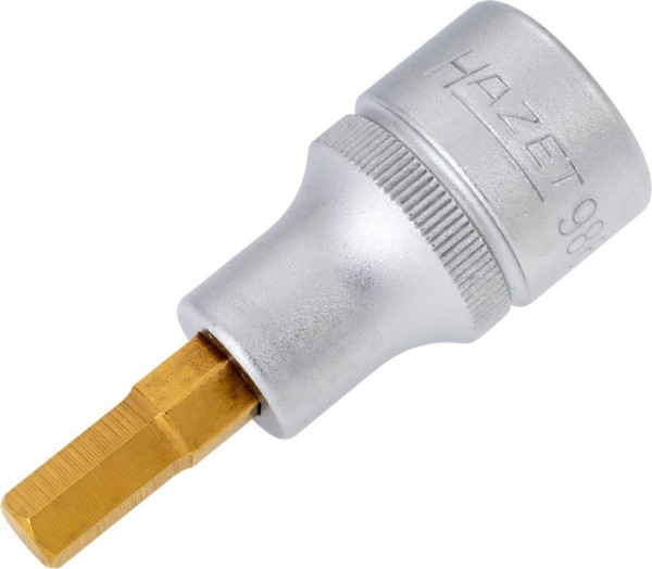 Douille tournevis Hazet, carré creux 12,5 mm, profil six pans creux, 7 mm, version courte avec moletage, 986-7