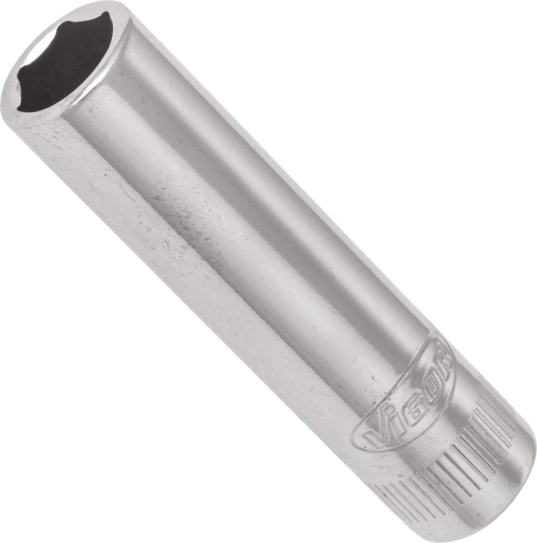 Insert de clé à douille VIGOR, long, carré creux 6,3 mm (1/4 pouce), profil à six pans extérieurs, 8 mm, V2537N