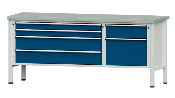 Établis ANKE établi à caissons, modèle 286 V, 2000 x 700 x 890 mm, RAL 7035/5010, ZBP 40 mm, 304.609