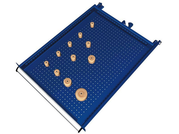 Kit de matériel de séparation KLW pour hauteurs de compartiment à tiroirs 50 à 400 mm dans armoire SEB, taille d'armoire 572 x 750 mm L x P, SEB-B09-030