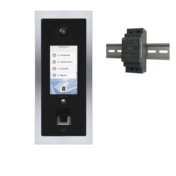 ESENTA SI-AS1000 Interphone vidéo SIAS IP / SIP / caméra grand angle 180° / empreinte digitale / ouverture 115 x 260 (sans HUB), SI-AS1000