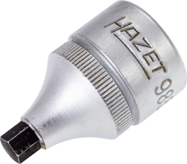 Douille tournevis Hazet, carré creux 12,5 mm, profil six pans creux, 6 mm, extra court avec moletage, 985-6