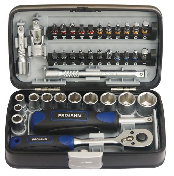 Mini clé à douille 1/4 "et boîte à embouts Projahn, 38 pièces avec embouts marqués, 394072