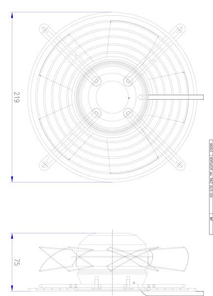 Ventilateur ELMAG pour série DIGI-MIG 250/300/350/400 DG/DW, 230V, 64W, 2600 tr/min (à contrôle thermique), 9504172