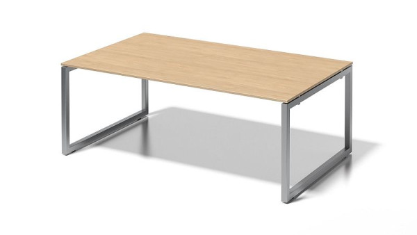 Poste de travail de direction/table de conférence Bisley Cito, cadre en O fixe en hauteur 730 mm, H 19 x L 2000 x P 1200 mm, érable/argent, DOF2012MP355