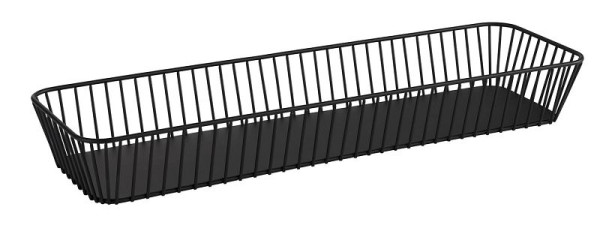 Panier APS GN 2/4 -URBAN-, 53 x 16,2 cm, hauteur : 7,5 cm, métal, noir, avec pieds antidérapants, 30416