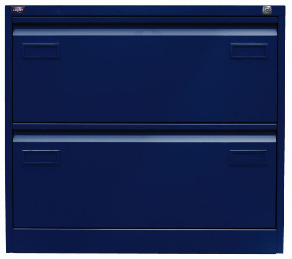 Classeur suspendu Bisley LIGHT, double rail 2 tiroirs HR, bleu oxford, CDF2639