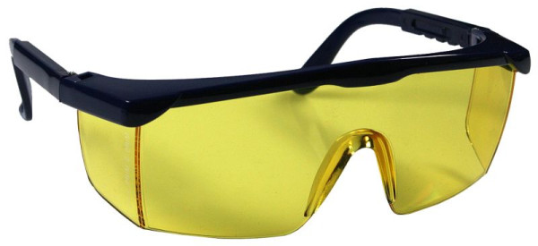 Lunettes de protection UV Busching, teintées jaunes, EN 166/170, branches de sport réglables avec vision panoramique, 100064