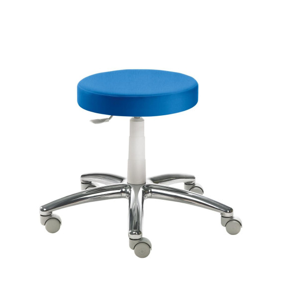 Tabouret Mayer Sitzmöbel , structure gris clair RAL 7035, assise en plaque rembourrée, bleu caraïbe, 1256_G_30565