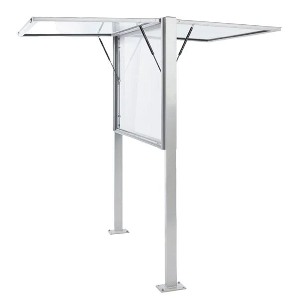 vitrine ewb 125 - blanc RAL 9016, ouverture : panneau tournant, surface visible : 8*A4, MTK12508PB