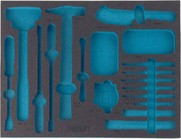 Insert en mousse souple à 2 composants Hazet, pour 163-143/18, dimensions / longueur : 519 mm x 392 mm, 163-143L