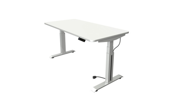 Table assis/debout Kerkmann L 1600 x P 800 mm, réglable en hauteur électriquement de 640 à 1290 mm, blanc, 10010610