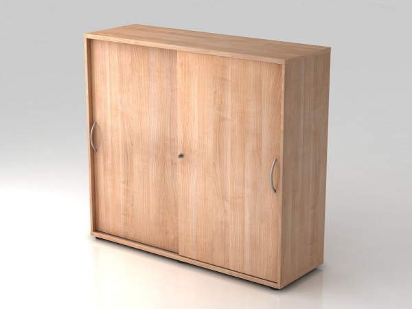 Armoire à portes coulissantes Hammerbacher 3OH 120cm poignée cintrée noyer/noyer, 120x40x110 cm (LxPxH), V1753S/N/N/BM