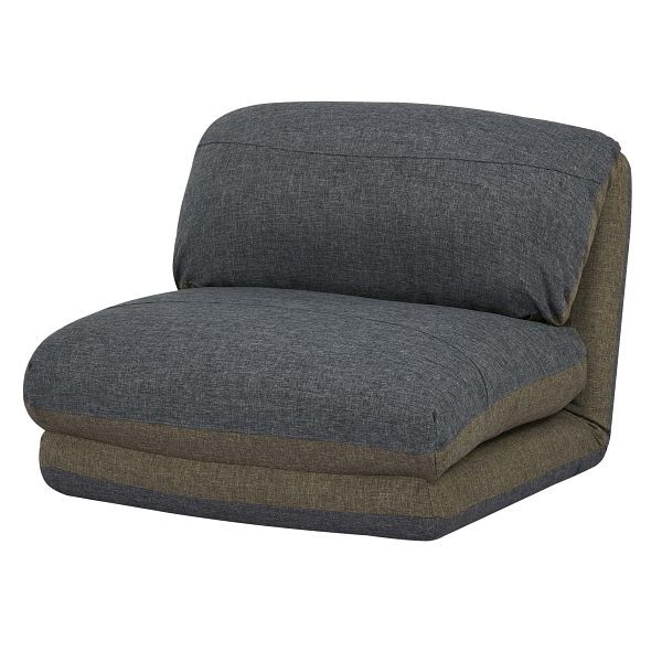 Mendler HWC-E68 fauteuil-lit, canapé-lit, fauteuil fonctionnel, fauteuil pliant, fauteuil de relaxation, tissu/textile, kaki/gris foncé, 68529