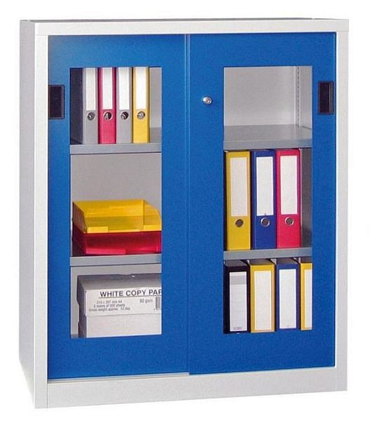 PAVOY Armoire à portes coulissantes avec portes visualisables, hauteur 1200 mm, 30301-100-490
