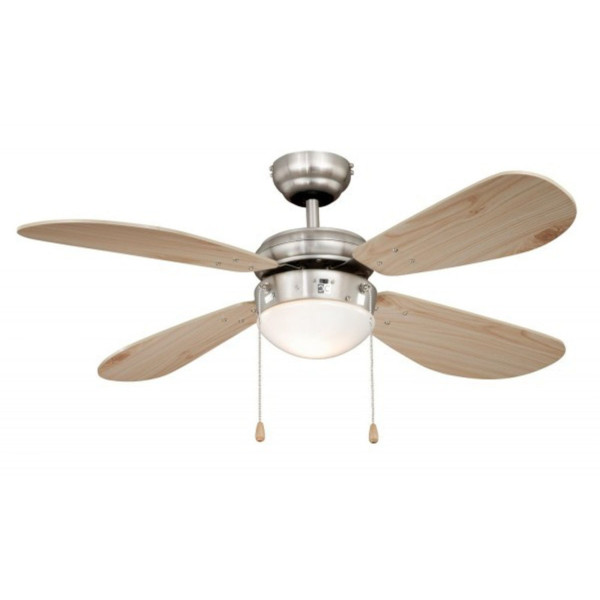 Ventilateur de plafond AireRyder Classic 105 cm nickel / pin avec éclairage et tirettes, FN43335