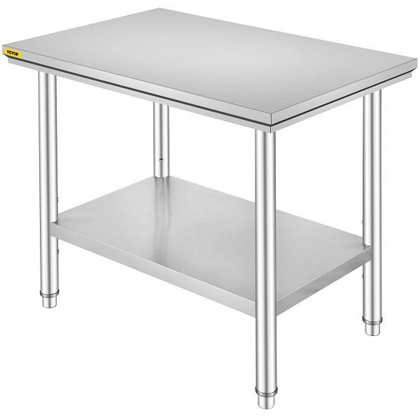 VEVOR 60x90cm table inox gastro table de travail table de cuisine établi cuisine de terrain, 60X90X80CFGZT0001V0