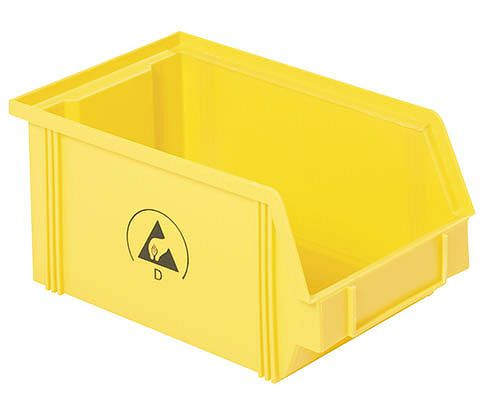 Bedrunka+Hirth Boîtes de rangement visibles IDP-STAT® - conductrices, jaunes, dimensions en mm (LxPxH) : 145 x 235 x 125, 27 pièces, E5321.Y.4