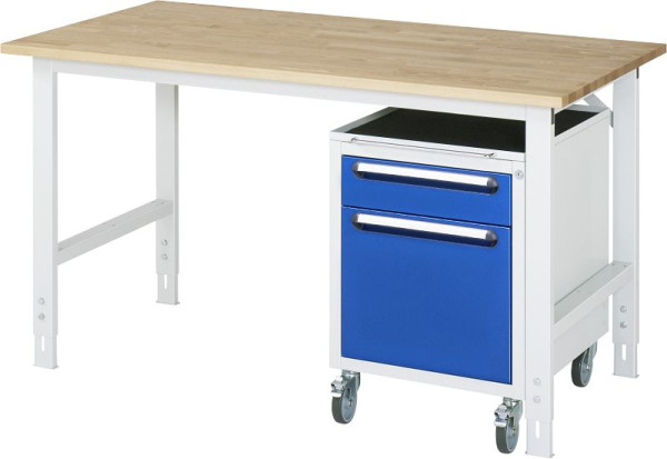 Table de travail RAU série Tom (modèle K 08), L750 x P800 x H760-1080 mm, plan de travail avec revêtement en résine mélamine, épaisseur 22 mm, 06-625M80-07-KM08.11