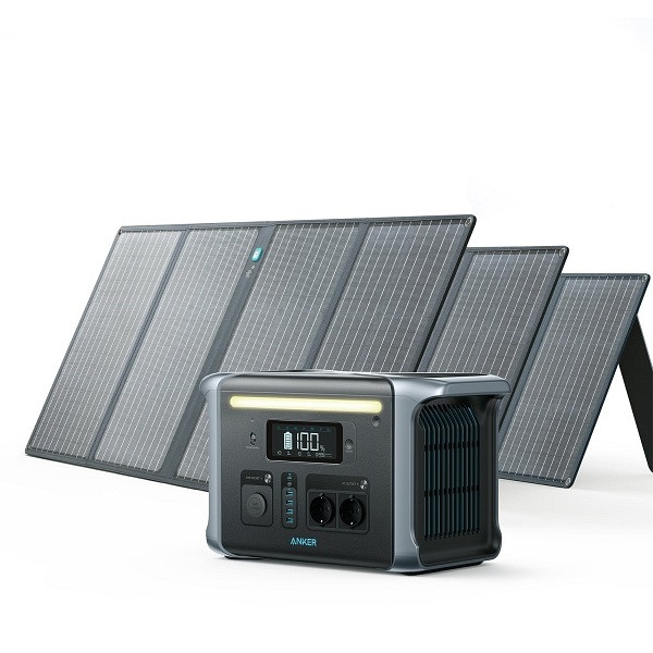 Générateur solaire Anker 757 (Anker 757 PowerHouse, Powerstation, 1229Wh, 1500W avec panneau solaire 3 × 100W), BUNDLE-A1770311-1-A2431031-3