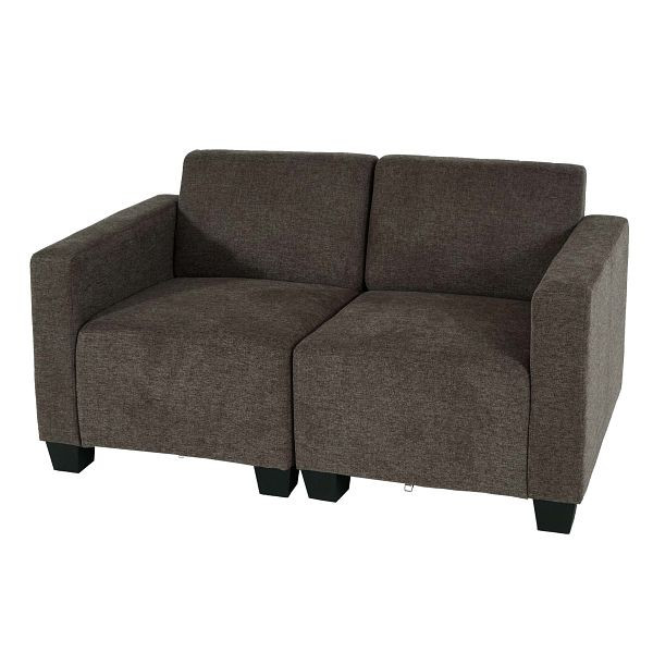 Mendler Canapé modulaire 2 places Couch Lyon, tissu/textile, marron, 75616+75617