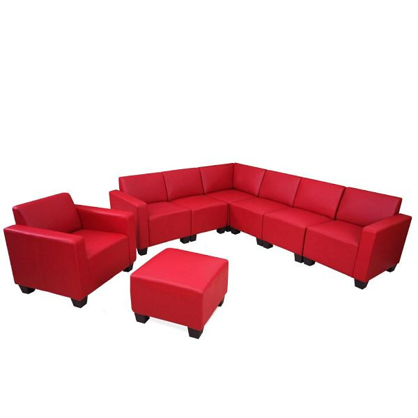 Mendler Modular Sofa System Ensemble canapé Lyon 6-2, similicuir, rouge, 26330