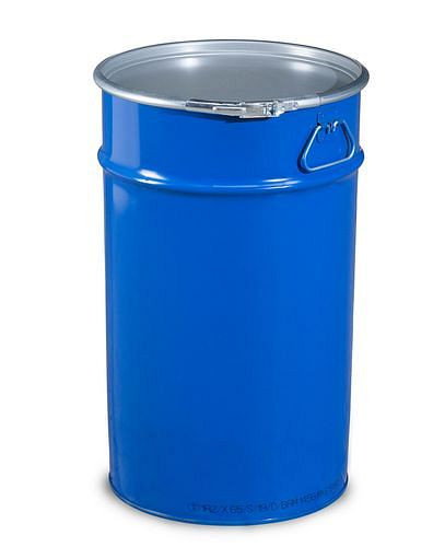 Fût acier DENIOS avec couvercle, 60 litres, intérieur brut, agrément UN, 266-150