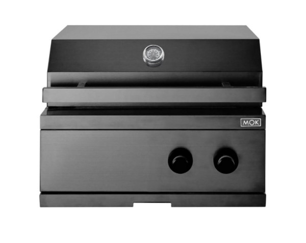 Myoutdoorkitchen Gril à gaz intégrable, 2 brûleurs, Noir, Nordic Line, 12239