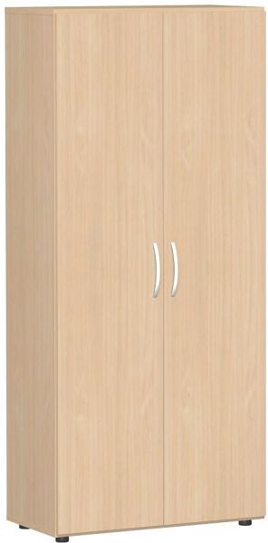 armoire à portes battantes geramöbel avec pieds, amortisseur de porte inclus, verrouillable, 800x420x1808, hêtre/hêtre, S-385100-BB