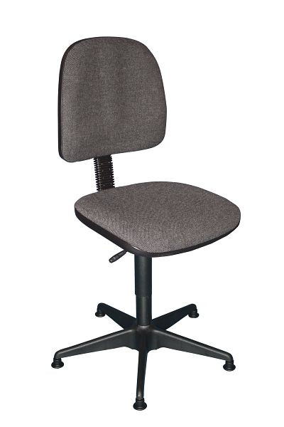 Lotz Chaise de travail ESD, DIN EN 61340-5-1, rembourrage assise/dossier, anthracite, grand, hauteur d'assise 420 - 550 mm, piètement en acier, patins, 6600.05