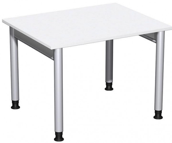 bureau geramöbel réglable en hauteur, 1000x800x680-820, blanc/argent, N-657144-WS