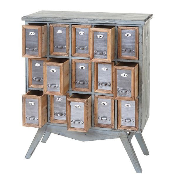 Armoire d'apothicaire Mendler HWC-A43, commode, aspect shabby vintage en bois de sapin massif 94x73x32cm, 57074
