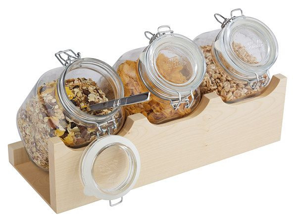 Buffet APS -GOOD MORNING-, 43 x 17 cm, hauteur : 13,5 cm, érable massif, set de 4 pièces, 13965