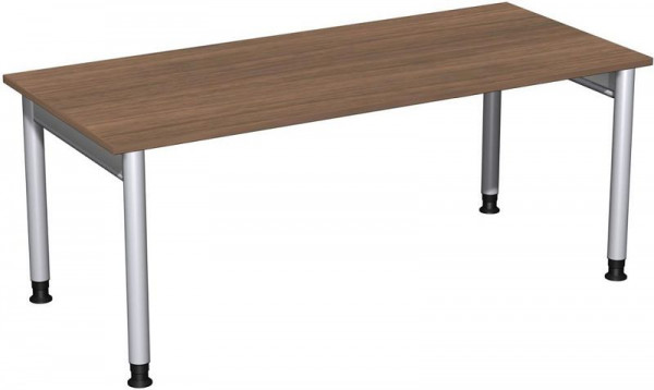 bureau geramöbel réglable en hauteur, 1800x800x680-820, noyer/argent, N-657146-NS