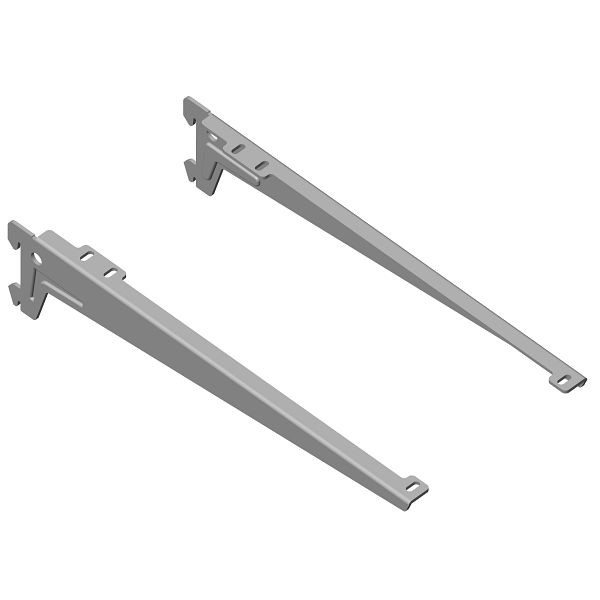 Équerre système Element, AVEC CLIP, gauche et droite, VRAC, 330 mm, ALU BLANC, UE: 10 paires, 10300-00044
