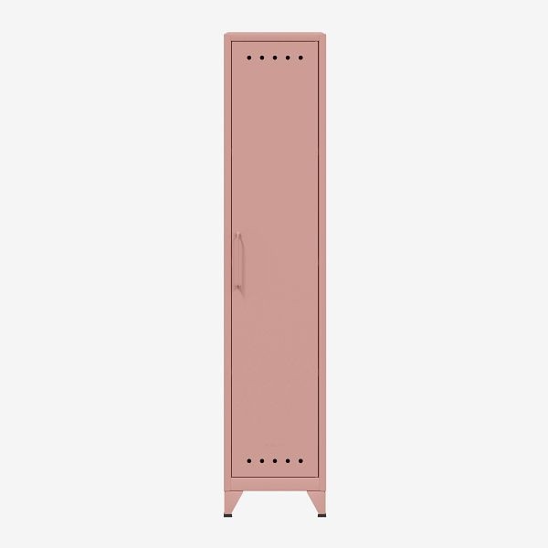 Armoire Bisley Fern Locker avec trois étagères fixes, rose pastel (620), FERLOC3S620
