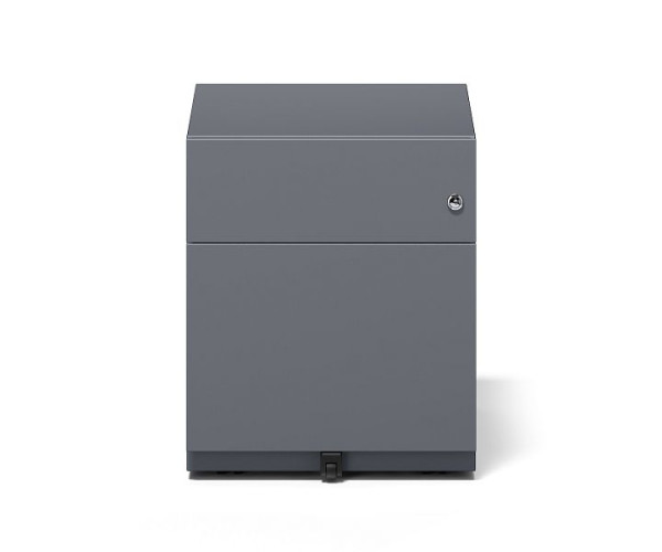 Conteneur roulant Bisley Note™ avec poignée, 1 tiroir universel, 1 tiroir HR, gris anthracite, NWA59M7SF634