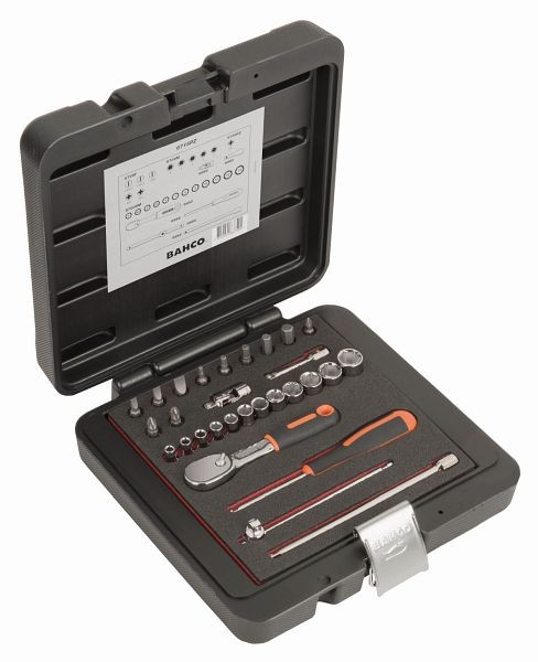 Jeu de clés à douille Bahco 1/4", 29 pièces, 6715PZ
